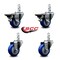 Service Caster 3'' Blue Polyurethane Wheel Swivel 3/4'' Square Stem Caster Set 2 Brakes, 4PK SCC-SQ20S314-PPUB-BLUE-PLB-34-2-S-2 - alternate 5